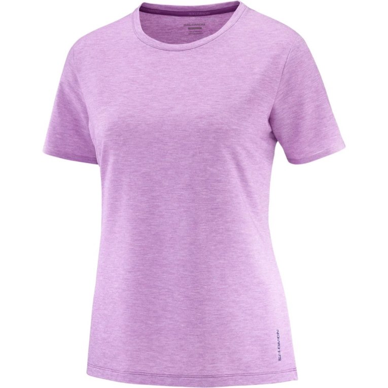 Camiseta Salomon Essential Tencel Corta Sleeve Mujer Lavanda | MX JGHV891